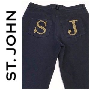 St. John Crystal Embellished Jeans Size 6 New